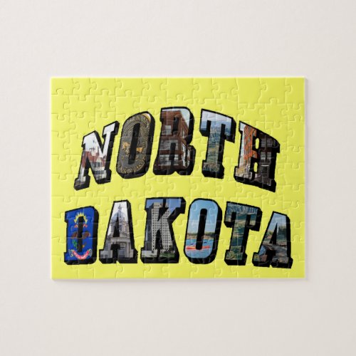 North Dakota Picture Text Jigsaw Puzzle