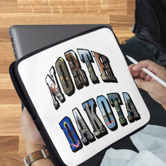 North Dakota Picture Text Laptop Sleeve