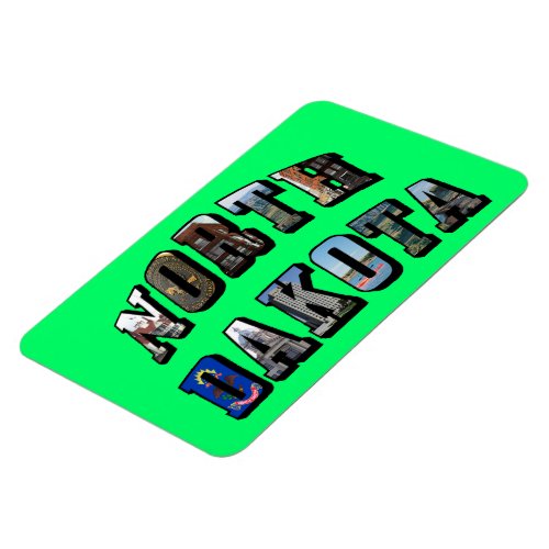 North Dakota Picture Text Magnet