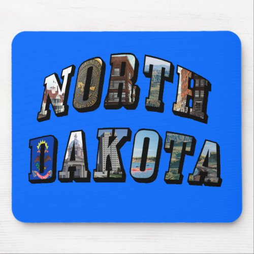 North Dakota Picture Text Mouse Pad