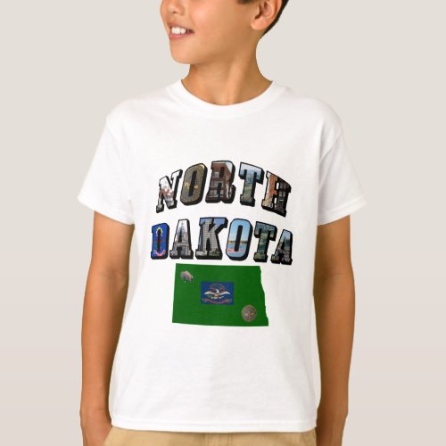 North Dakota Picture Text T_Shirt