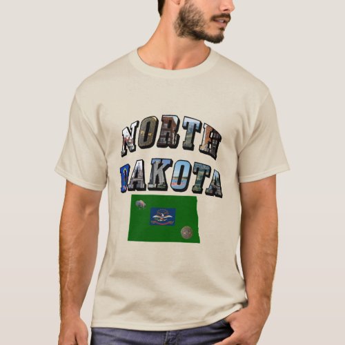 North Dakota Picture Text T_Shirt