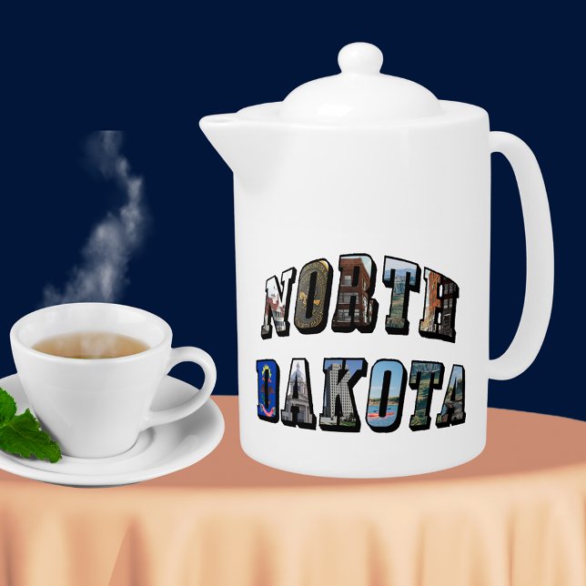 North Dakota Picture Text Teapot (North Dakota Picture Text Teapot)