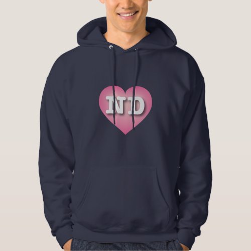 North Dakota Pink Fade Heart _ I love ND Hoodie