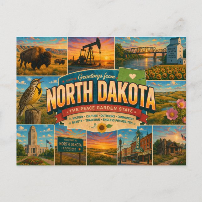 North Dakota Postcard (Front)