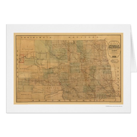 North Dakota Railroad Map 1892 (Front Horizontal)