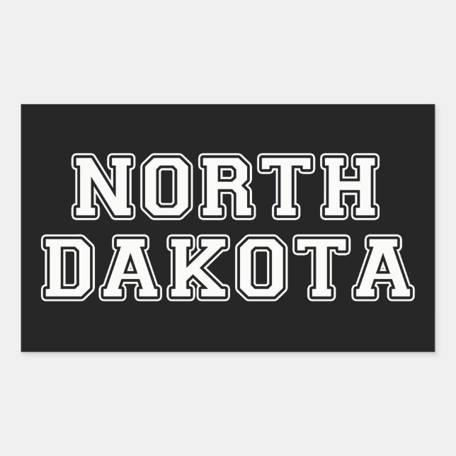 North Dakota Rectangular Sticker (Front)