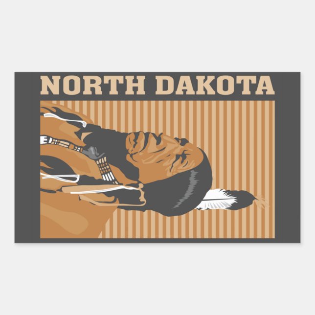 North Dakota Rectangular Sticker (Front)