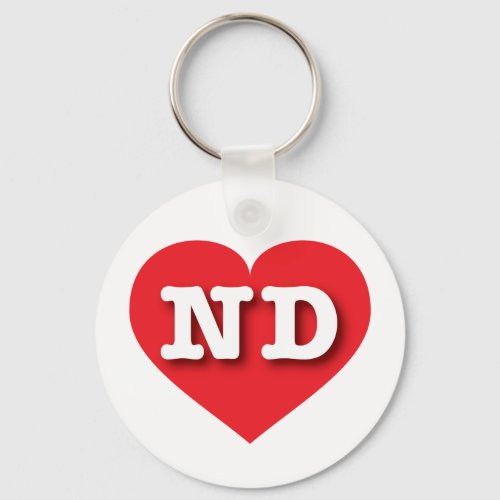 North Dakota Red Heart _ I love ND Keychain