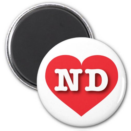 North Dakota Red Heart _ I love ND Magnet