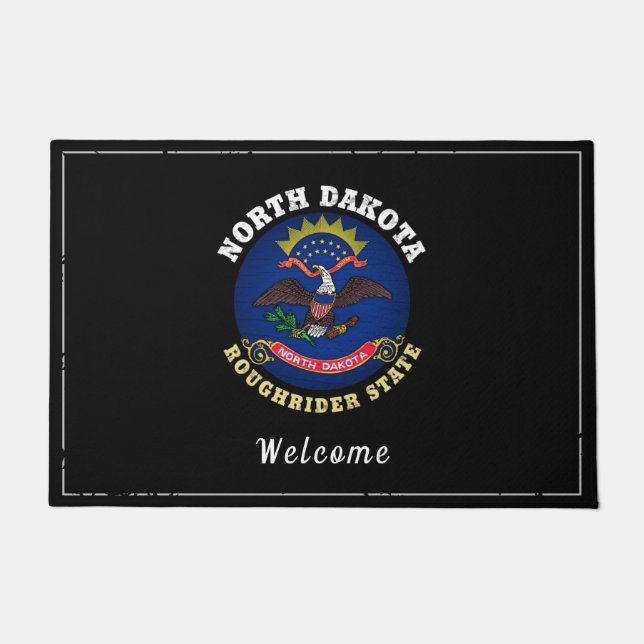NORTH DAKOTA ROUGHRIDER STATE FLAG DOORMAT (Front)