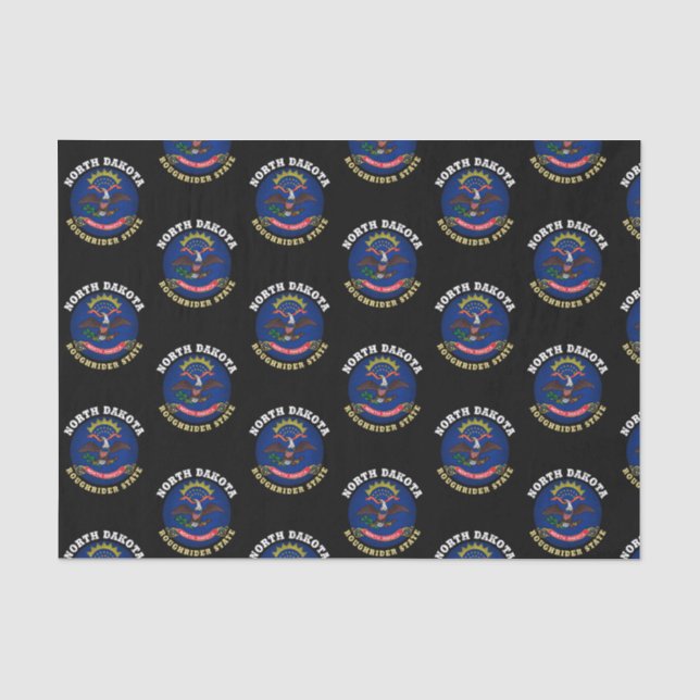 NORTH DAKOTA ROUGHRIDER STATE FLAG TISSUE PAPER (Front)