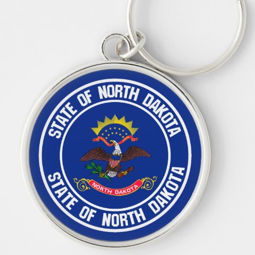 North Dakota Round Emblem Keychain