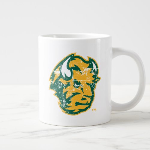 North Dakota Sate Bison Head Distressed Giant Coffee Mug