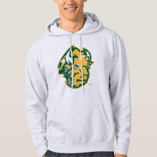 North Dakota Sate Bison Head Distressed Hoodie