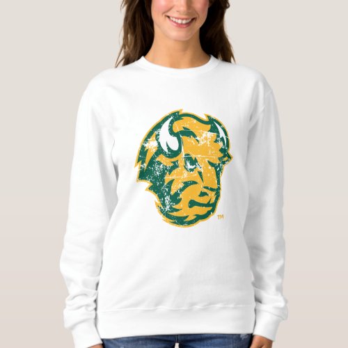 North Dakota Sate Bison Head Distressed Sweatshirt