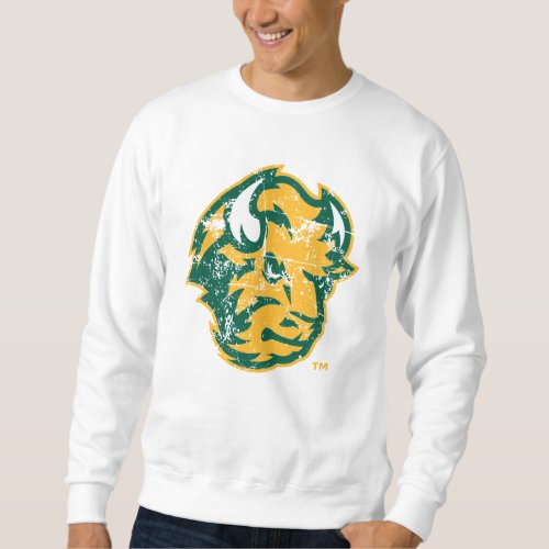 North Dakota Sate Bison Head Distressed Sweatshirt