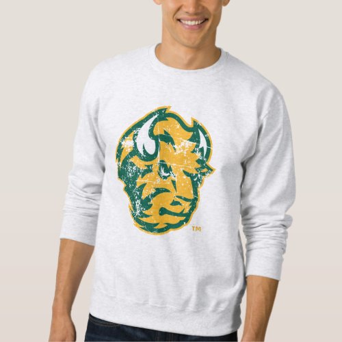 North Dakota Sate Bison Head Distressed Sweatshirt