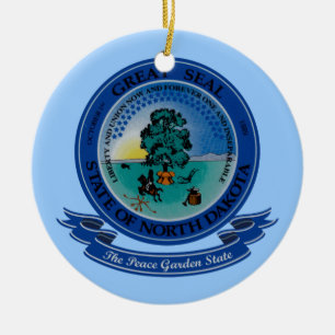 North Dakota Seal Ceramic Ornament
