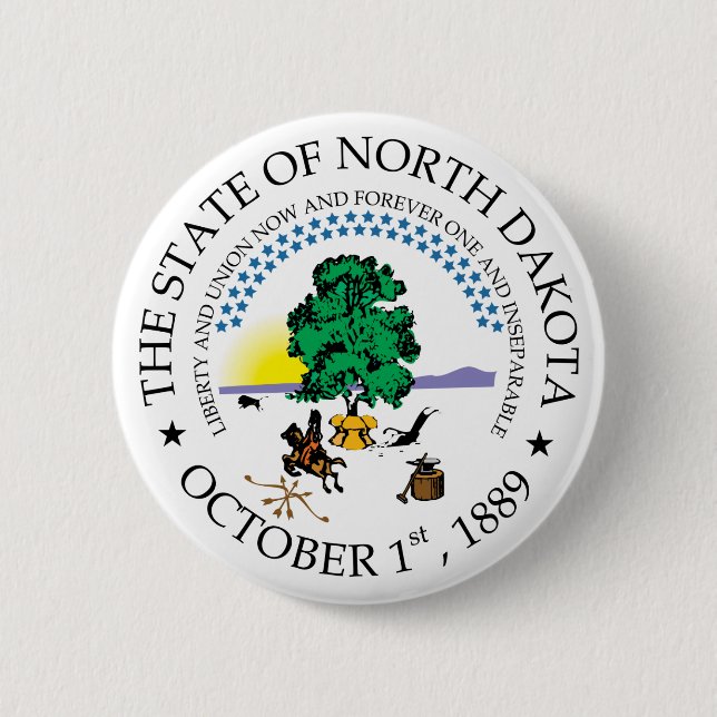 North Dakota sign Button (Front)