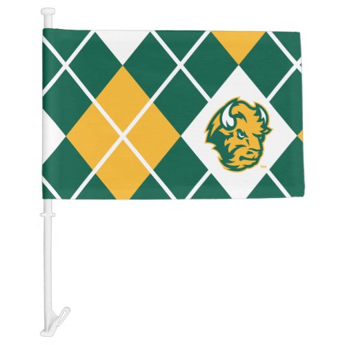 North Dakota State Argyle Pattern Car Flag