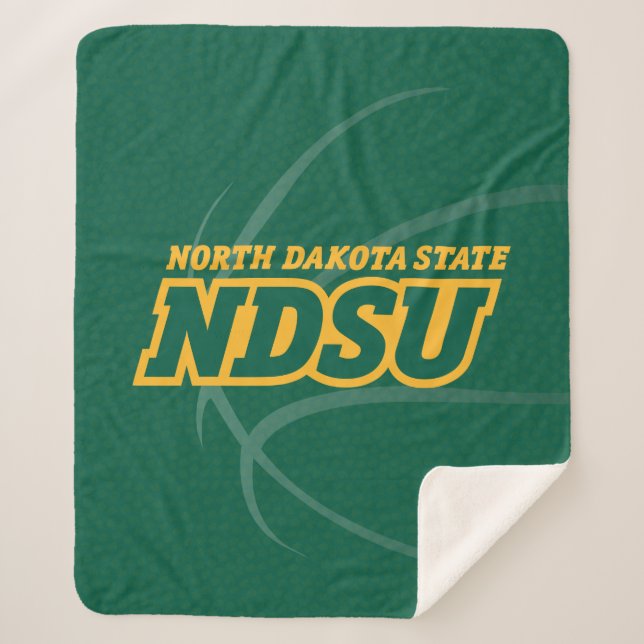 North Dakota State Basketball Sherpa Blanket (Front)