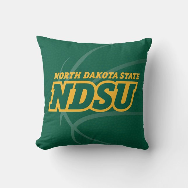 North Dakota State Basketball Throw Pillow (Front)