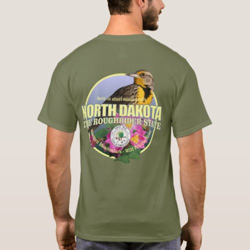 North Dakota State Bird  Flower T_Shirt