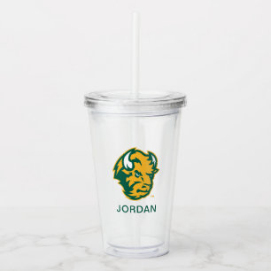North Dakota State Bison Head Acrylic Tumbler