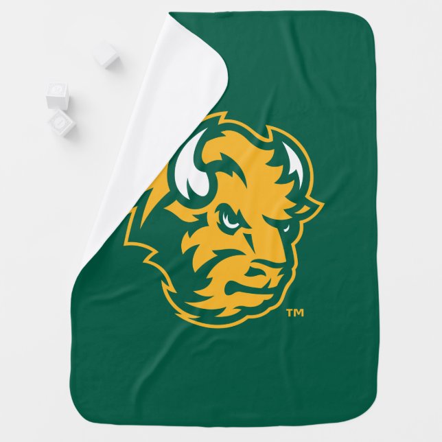 North Dakota State Bison Head Baby Blanket (In Situ)