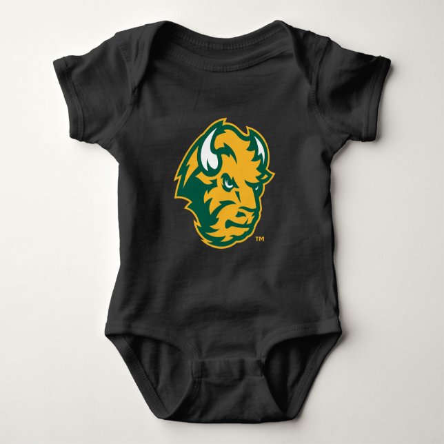 North Dakota State Bison Head Baby Bodysuit (Front)