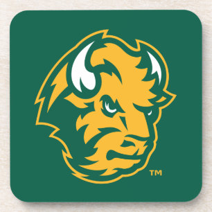 North Dakota State Bison Head Beverage Coaster