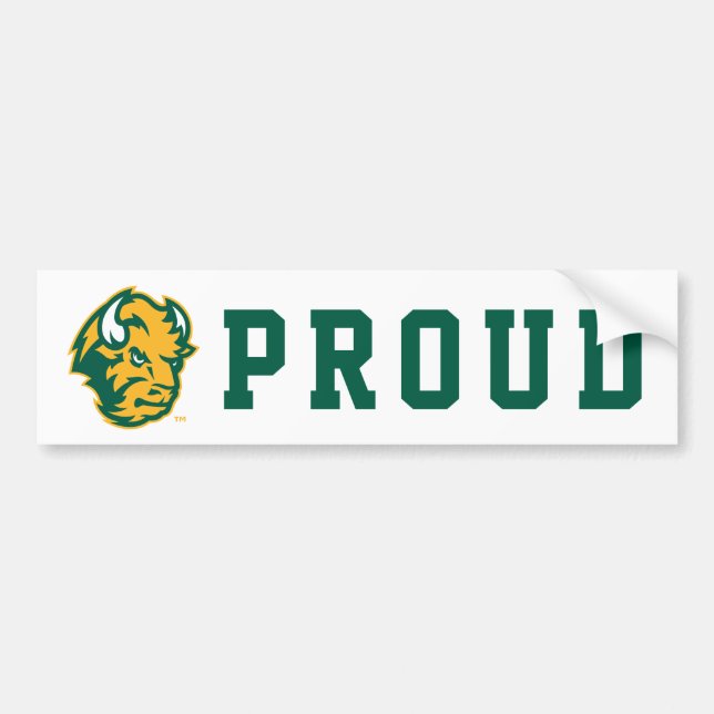 North Dakota State Bison Head Bumper Sticker (Front)