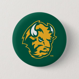 North Dakota State Bison Head Button
