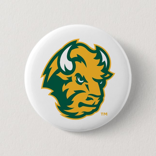 North Dakota State Bison Head Button (Front)