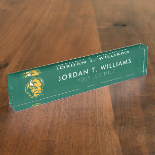 North Dakota State Bison Head Desk Name Plate