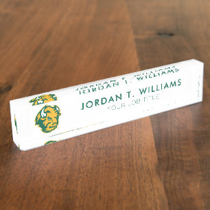 North Dakota State Bison Head Desk Name Plate