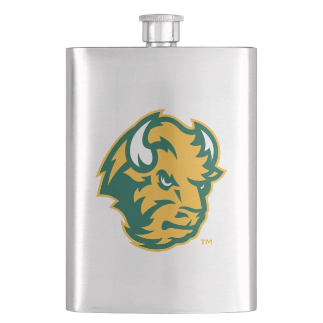 North Dakota State Bison Head Flask (Front)
