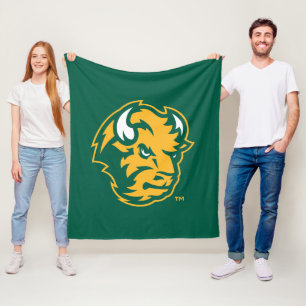 North Dakota State Bison Head Fleece Blanket