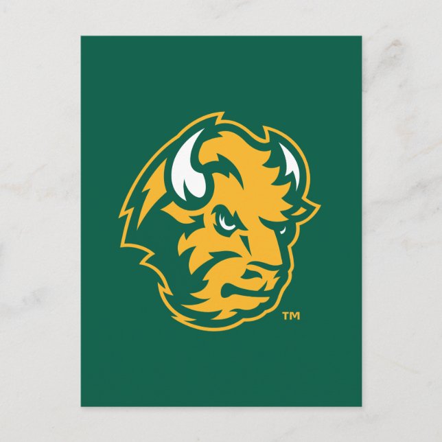 North Dakota State Bison Head Invitation Postcard (Front)