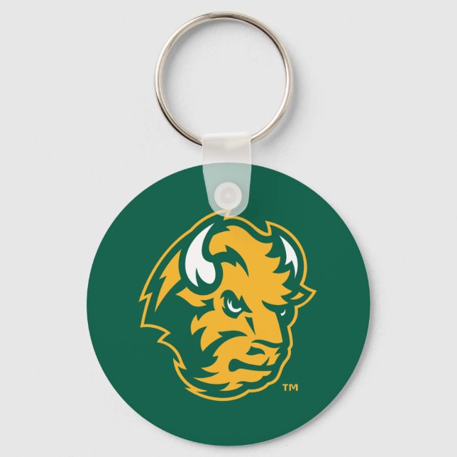 North Dakota State Bison Head Keychain (Front)