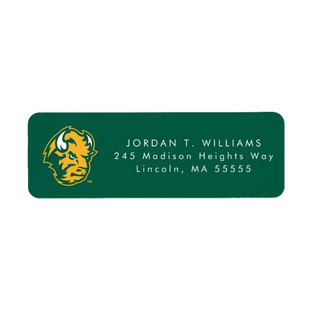 North Dakota State Bison Head Label (Front)