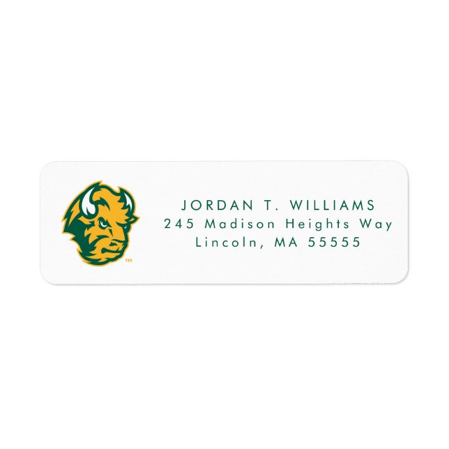 North Dakota State Bison Head Label (Front)