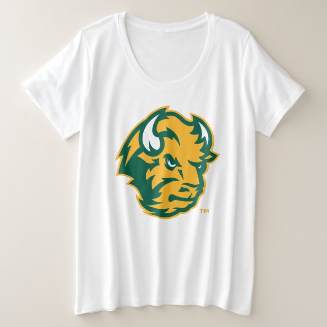 North Dakota State Bison Head Plus Size T-Shirt (Design Front)