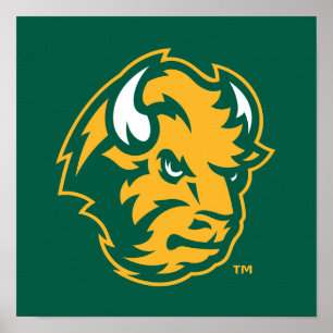 North Dakota State Bison Head Poster