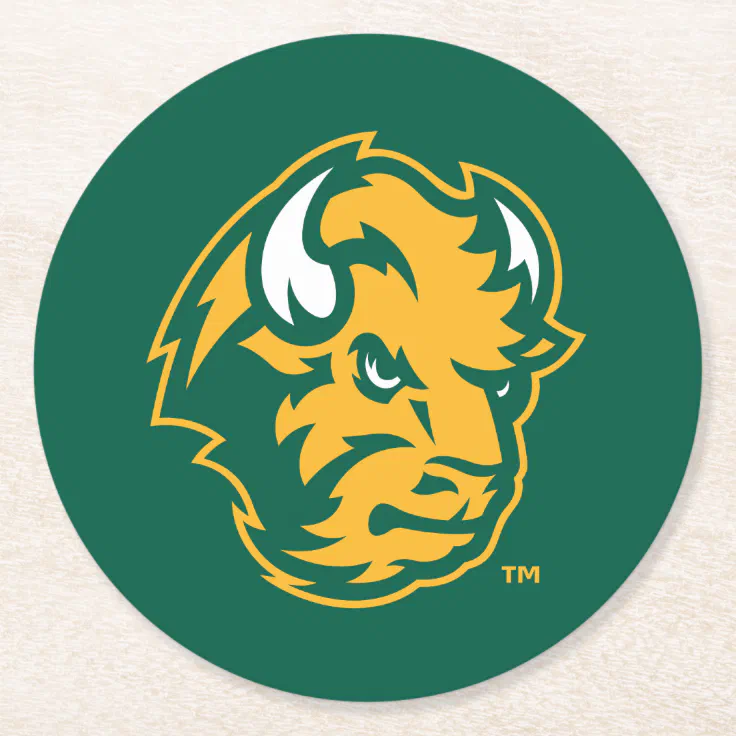 North Dakota State Bison Head Round Paper Coaster | Zazzle North Dakota State Bison Head Round Paper Coaster | Zazzle