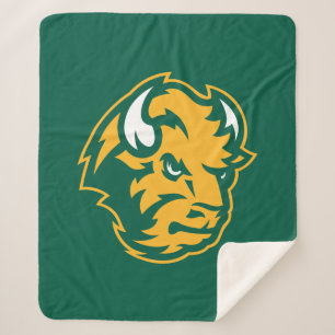North Dakota State Bison Head Sherpa Blanket