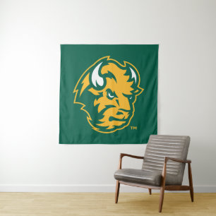 North Dakota State Bison Head Tapestry