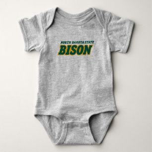 North Dakota State Bison Word Mark Baby Bodysuit