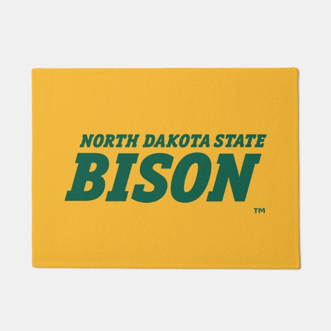 North Dakota State Bison Word Mark Doormat (Front)